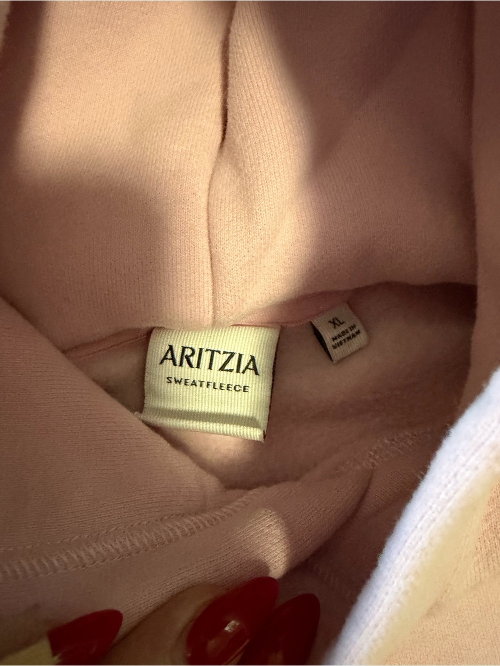 Aritzia Sweatfleece perfect hoodie in Soft Blush Pink